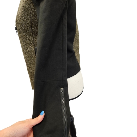 Tibi Asymmetrical Tweed Zip Blazer - Picture 2 of 8